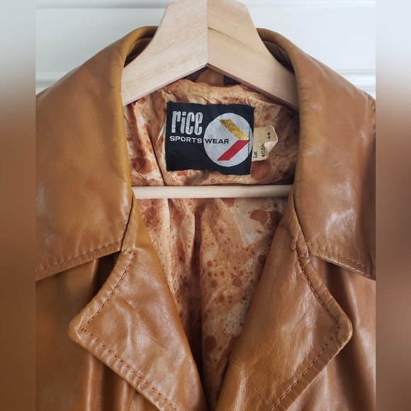 Vintage Rice Sports Wear Leather Jacket - Picture 4 of 4